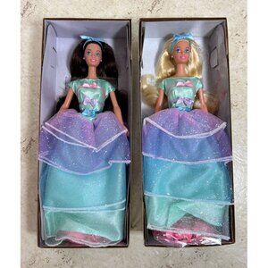 Set of 2 AVON Exclusive Spring Tea Barbie Blonde/Brunette - New In Box